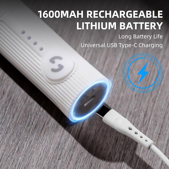 Bincoo Performance Milk Foamer - Dual Speed, Waterproof, Stainless Steel, Ultra Fast Handheld Drink Mixer - Create Barista Microfoam in 60 Seconds for Latte, Cappuccino & Coffee at Home (White)