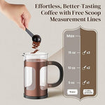 Load image into Gallery viewer, Veken French Press Coffee Maker 21oz 0.6 L, Heat Resistant Thickened Borosilicate Glass,Stainless Steel Brewer,Single Serve Small Pot, Cold Brew Cafetera Teapot for Kitchen Travel Camping, Copper