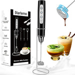 Load image into Gallery viewer, Milk Frother Handheld Rechargeable with Stand, Frother Wand Drink Mixer Electric Whisk for Coffee, Detachable With 3 Stainless Whisks, Hand Mixer for Lattes, Cappuccino, Matcha, Egg, Black