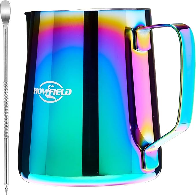 Stainless Steel Milk Frothing Pitcher - Milk Frothing Jug for Cappuccino, Barista Milk Frothing Pitcher Parent (coloured, 20OZ)