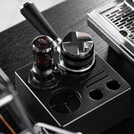 Load image into Gallery viewer, IKAPE Coffee Products, 53mm Coffee Distributor &amp; Hand Tamper, Adjustable Depth Espresso Distributor Fits All 53mm Espresso Portafilter, Compatible with 54MM Breville Bottomless Portafilter (Black)