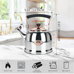 Load image into Gallery viewer, Tea Kettle Stainless Steel Teapot, Stainless Steel Teakettle for Stove Top with Heat Proof Ergonomic Handle 3.0 Quart