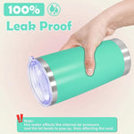 Load image into Gallery viewer, 20oz Tumbler Bulk Stainless Steel Tumbler Cup with Lid Vacuum Insulated Double Wall Travel Mug, Durable Powder Coated Travel Coffee Tumbler Mug for Hot &amp; Cold Drinks, Light Blue,12 Pack