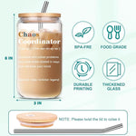 Load image into Gallery viewer, Chaos Coordinator Gifts For Women - Cool Coworker Thank You Present for Boss, Teacher, Mom Birthday Christmas Boss Day Gifts Glass Cup