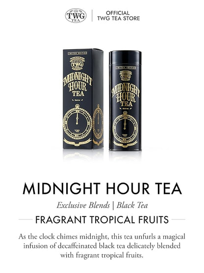 TWG Tea | Midnight Hour Tea | Black Tea | Lemongrass & Tropical Fruits | Haute Couture Tin, 100g | Gift Set