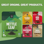 Load image into Gallery viewer, FGO Organic Nettle Leaf Loose Tea, Cut and Sifted, Caffeine Free, 4oz Resealable Bag, Packaging May Vary (Pack of 1)