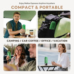 Load image into Gallery viewer, Fast self-heating Portable Electric Espresso Coffee Maker, 2 IN 1 Extraction Espresso Machine, Support Ground Coffee and NS capsule, for Travel,Car,Hiking,Climbing（Green） Rich Crema
