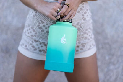 HYDRO CELL Stainless Steel Insulated Water Bottle with Straw - For Cold & Hot Drinks - Metal Vacuum Flask with Screw Cap and Modern Leakproof Sport Thermos for Adults (Mint/Green 64oz)