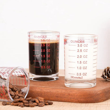 BCnmviku 1 PACK Shot Glass Measuring Cup 3 Ounce/90ML Liquid Heavy High Espresso Glass Cup