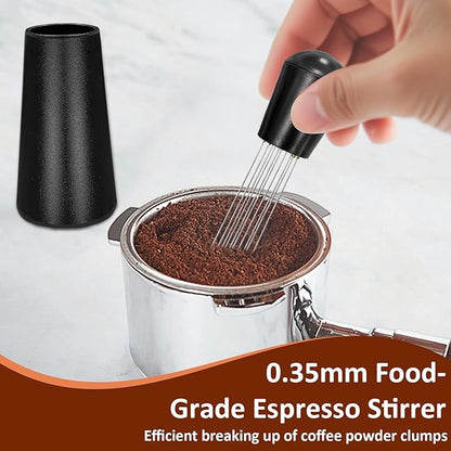 WDT tool, Espresso Distribution Tools, 12 x 0.35mm 304 Stainless Steel Needles Distributor, Espresso Coffee Stirrer for Barista