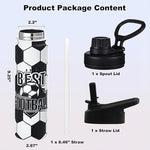 Load image into Gallery viewer, Soccer Water Bottle, 24 oz Insulated Stainless Steel Sports Bottle with Straw, Soccer Stuff Gifts for Boys