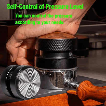 Espresso Tamper for 58mm Coffee Tamper,Self-Adjusting Gravity Tamper,WDT Tool with Clear Memory Scale,Stainless Steel Walnut Tamper for Espresso Coffee Machine Accessories,for Home,Office & Coffee Bar