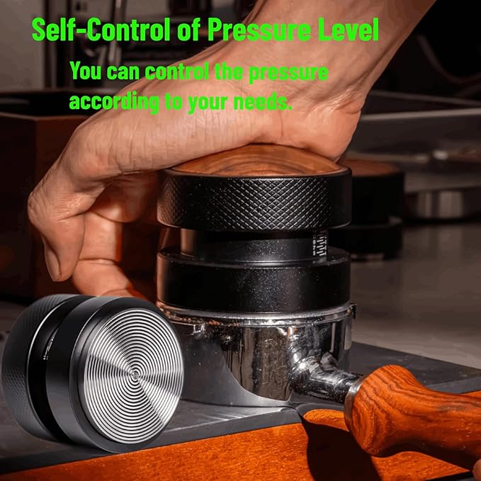 Espresso Tamper for 53mm Coffee Tamper with Spring Loaded Tamper,WDT Tool with Clear Memory Scale,Stainless Steel Tamper for Espresso Machine Accessories,for Home,Office & Coffee Bar