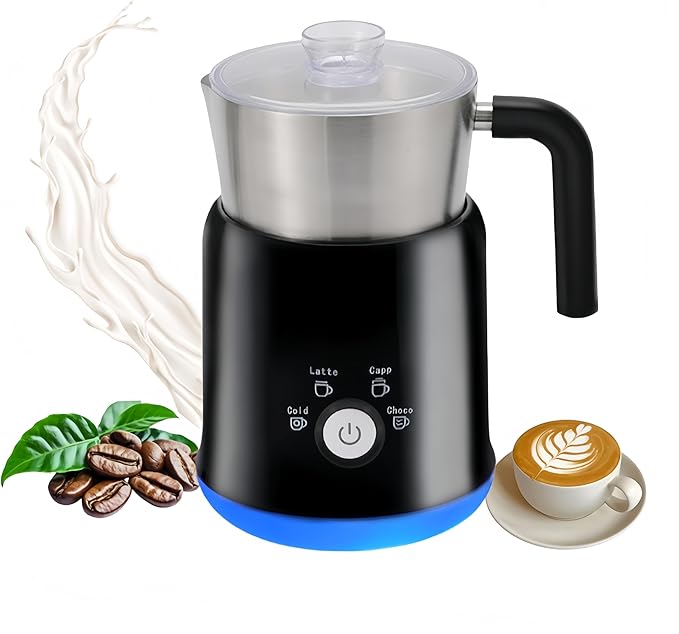 4-in-1 Electric Frother and Steamer,23.67oz/700ml Automatic Hot and Cold Foam Maker and Milk Warmer,Large Capacity Coffee Frother For Latte,Cappuccino,Mocha, Hot Chocolate
