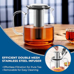 Load image into Gallery viewer, Aquach 85oz Glass Teapot with Stainless Steel Removable Infuser, Stovetop &amp; Dishwasher Safe, Ideal for Brewing Loose Leaf &amp; Blooming Tea