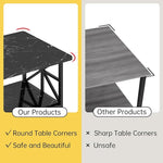 Load image into Gallery viewer, AWQM Faux Marble Coffee Table for Living Room,Modern 2-Tier Coffee Table with Storage,Rectangular Center Table for Sofa,Sturdy Frame,Black