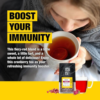 Tiesta Tea - Cranberry Hibiscus Rooibos Tea, Fireberry, Loose Leaf, Herbal Blend with Hibiscus, Cranberry, Currants, Rooibos, Enjoy Hot or Iced, 200 Cups in Resealable Pouch, 16 Ounce