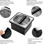 Load image into Gallery viewer, Espresso Knock Box, Stainless Steel Coffee Knock Box Large Capacity Coffee Pucks Container Espresso Machine Tool for Coffee Ground (Small)
