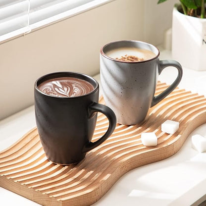 vancasso Moda Coffee Mugs Set of 6-12 oz Ceramic Coffee Cups for Cappuccino, Latte, Tea, Microwave & Dishwasher Safe, Assorted Color