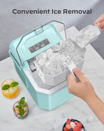 Load image into Gallery viewer, Silonn Ice Maker Countertop Machine with Handle, 26lbs in 24h, 9 Ice Cubes Ready in 6 Mins, Self-Cleaning Ice Makers with Basket and Scoop, Ideal for Home Kitchen Camping, Green
