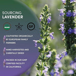 Load image into Gallery viewer, Worldwide Botanicals Organic Lavender Flowers, 4 ounces, Pure European Lavender buds, Perfect for Aromatherapy, Sachets, Wedding celebrations, Tea flavoring, Eye pillows Scenting The Home