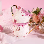 Load image into Gallery viewer, KAMMAK Coffee Mugs Ceramic Espresso Cups 16oz Porcelain Tea Cups Set of 2 Large Cappuccino Mugs with Handle Demitasse Mug for Hot Cocoa, Latte, Breakfast Cereal, Americano (Butterfly)