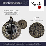 Load image into Gallery viewer, Large Japanese Cast Iron Teapot Capacity 40Oz with Trivet and Loose Leaf Tea Infuser, Cast Iron Tea Kettle Stovetop Safe. Tetsubin Coated with Enamel Interior - Black Teapot