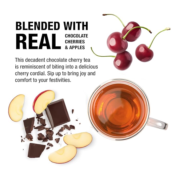 Tiesta Tea - Merry Cocoa Cherry Loose Leaf Tea, Chocolate Cherry Herbal Blend, Non-Caffeinated, Brew Hot or Iced, Makes up to 25 Cups, Resealable Bulk Pouch, 2 Ounce