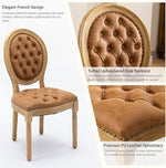 Load image into Gallery viewer, French Country Dining Chairs Set of 4, Vintage Wooden Dining Chairs with PU Leather Upholstered Tufted Seat,Solid Wood Legs&amp;Frame, Farmhouse Kitchen&amp;Living Room Chairs(Orange,4 Pcs)