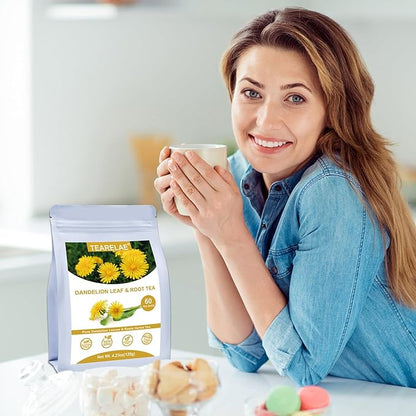 TEARELAE - Dandelion Leaf & Root Tea - 60 Counts Premium Dandelion Leaf and Root Tea Bags - Support Kidney, Aid in Digestion - Non-GMO - Caffeine-Free