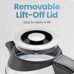 Load image into Gallery viewer, Chefman Electric Kettle with Temperature Control, 5 Presets LED Indicator Lights, Removable Tea Infuser, Glass Tea Kettle &amp; Hot Water Boiler, 360° Swivel Base, BPA Free, Stainless Steel, 1.8 Liters