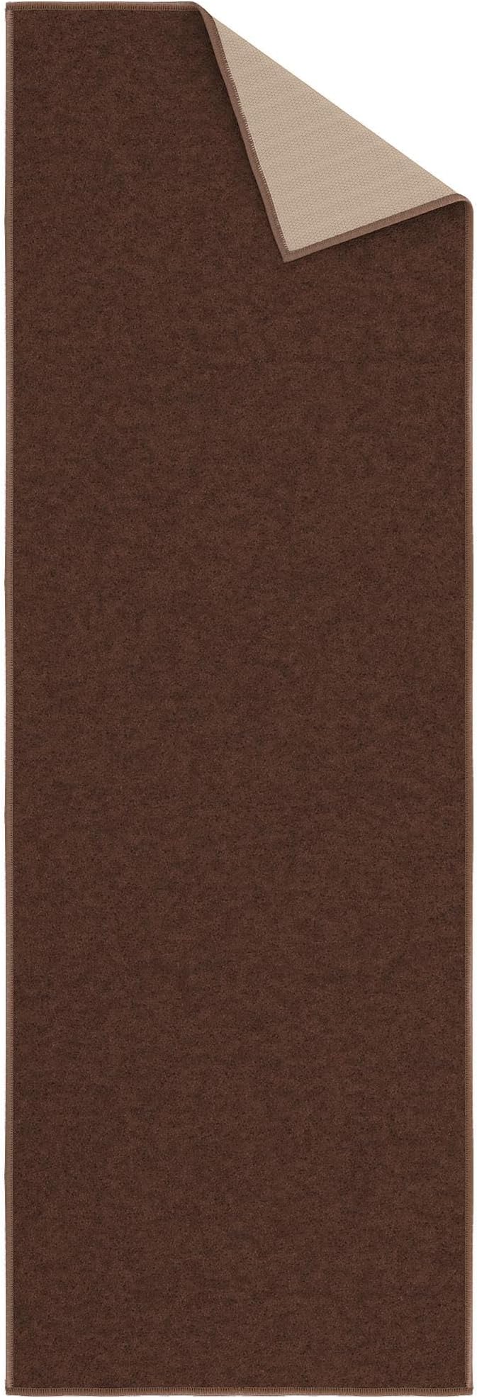 Ottomanson Hallway Runner Rug 20" x 59" Non Slip Solid Area Rugs Easy to Clean Laundry Rug Runner Durable & Pet Friendly Floor Carpet Runners for Hallways Entryway Living Room Kitchen, Brown