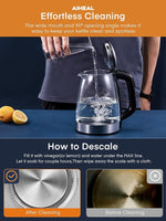 Load image into Gallery viewer, Electric Kettle, Aiheal Glass Kettle Temperature Control With 5 Colors LED Lights Variable, Keep Warm, Fast Boiling Electric Kettle, Stainless Steel Inner Lid &amp; Bottom, 1.7L