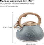 Load image into Gallery viewer, s-p Whistling Tea Kettle Stainless Steel Teapot,Teakettle for Stovetop Induction Stove Top,Fast Boiling Heat Water Tea Pot 2.2 Quart(Gray)