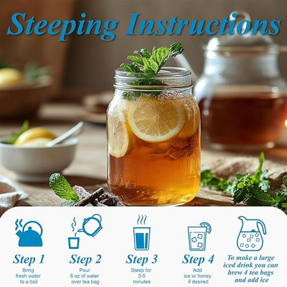 WT WEETEE Licorice Mint Tea Bags 100 Counts, Made 100% Natural & Pure Peppermint & Licorice Root, Naturally Caffeine-free, Sweet & Refreshing