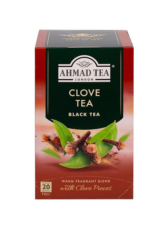 Ahmad Tea Black Tea, Clove Teabags, 20 ct (Pack of 1) - Caffeinated & Sugar-Free