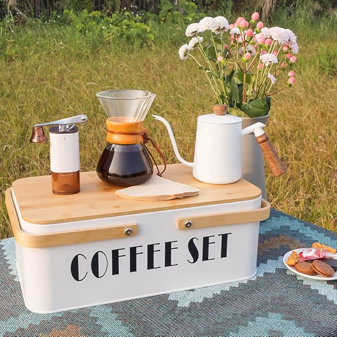 SOTECH Pour Over Coffee Maker Set Pour Over Coffee Dripper Manual Coffee Mill Grinder glass pour over coffee maker