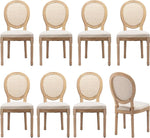 Load image into Gallery viewer, Vintage French Country Dining Room Chairs Set of 8, Rattan Dining Chairs with Solid Wood Legs, Beige Upholstered Dining Chair, Sillas para Comedor, Kitchen &amp; Dining Room Chair (Beige, Rattan, 8Pcs)