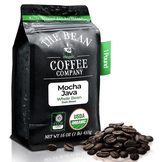 The Bean Organic Coffee Company Suzi's Power Bean, Dark Roast, Whole Bean Coffee, 16-Ounce Bag