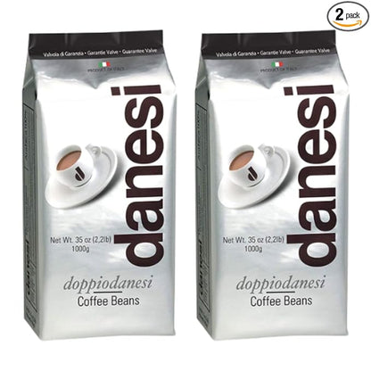 Danesi Caffe Italian Whole Coffee Beans - Espresso Coffee Beans and Medium Roast Whole Bean - Perfect for Espresso Machines, French Press, and Home Brewing - Doppio (4.5 lb)