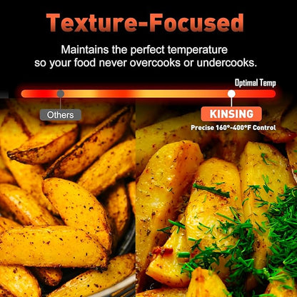 Air Fryer 8 in 1, XL 8.5 QT Large Airfryer with View Windows,MAX 400℉ for Crispy, 85% Less Oil, Fast Roast, Preheat, Shake, Bake, Non-Stick Basket for Easy Clean, With Professional Recipes