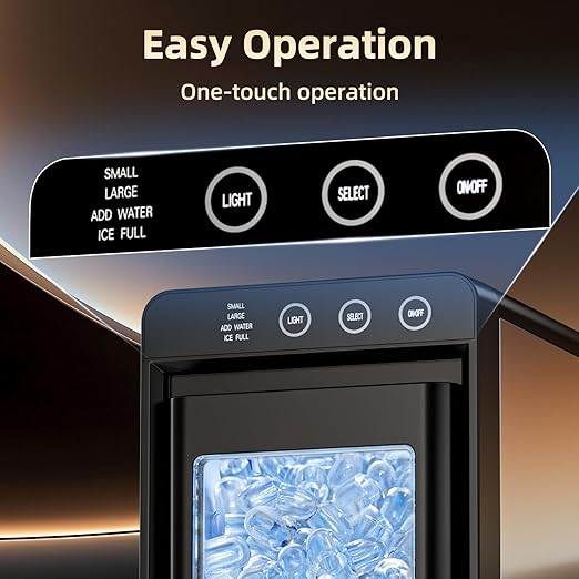 Antarctic Star Ice Maker, 26lbs in 24Hrs, 8 Cubes in 6 Mins, 0.8L Tank & 1.1lb Storage, Auto Clean with Basket & Scoop, Portable for Home/Kitchen/Camping/RV
