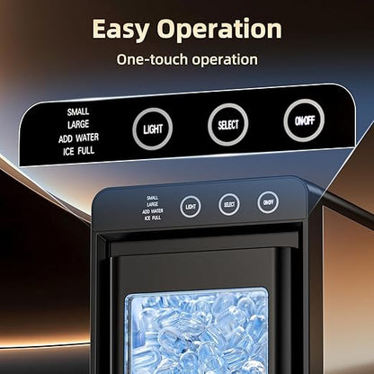 Antarctic Star Ice Maker, 26lbs in 24Hrs, 8 Cubes in 6 Mins, 0.8L Tank & 1.1lb Storage, Auto Clean with Basket & Scoop, Portable for Home/Kitchen/Camping/RV