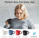 Load image into Gallery viewer, Hasense 7 Ounce Cappuccino Cups Set of 4 Perfect for Latte, Americano, Cafe Mocha and Tea, Ceramic Coffee Cups Ideal for Party Cafe Home and Kitchen, Microwave and Dishwasher safe, Black