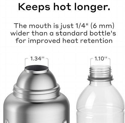Bobber - 34 oz Vacuum Insulated Stainless Steel Water Bottle with Cup Lid - Dishwasher Safe - Keeps Drinks Hot for 48 Hours and Cold for 72 Hours - Double Walled Thermo Flask (Matte)