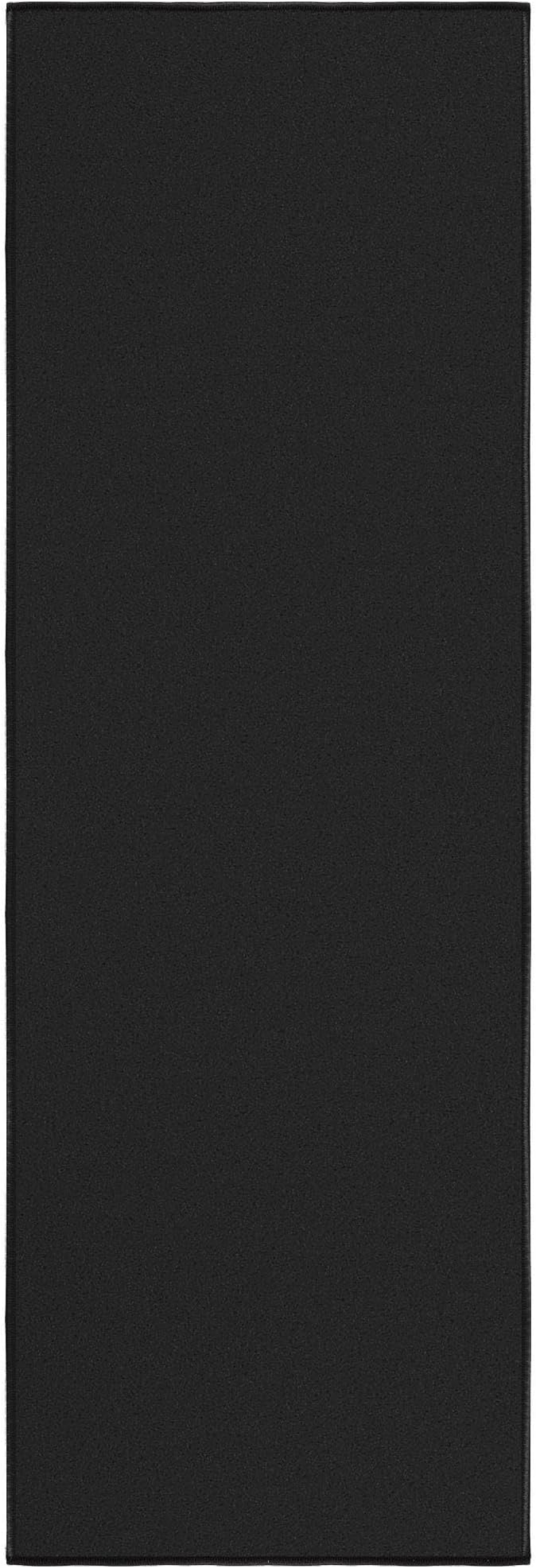 Ottomanson Hallway Runner Rug 20" x 59" Non Slip Solid Area Rugs Easy to Clean Laundry Rug Runner Durable & Pet Friendly Floor Carpet Runners for Hallways Entryway Living Room Kitchen, Black