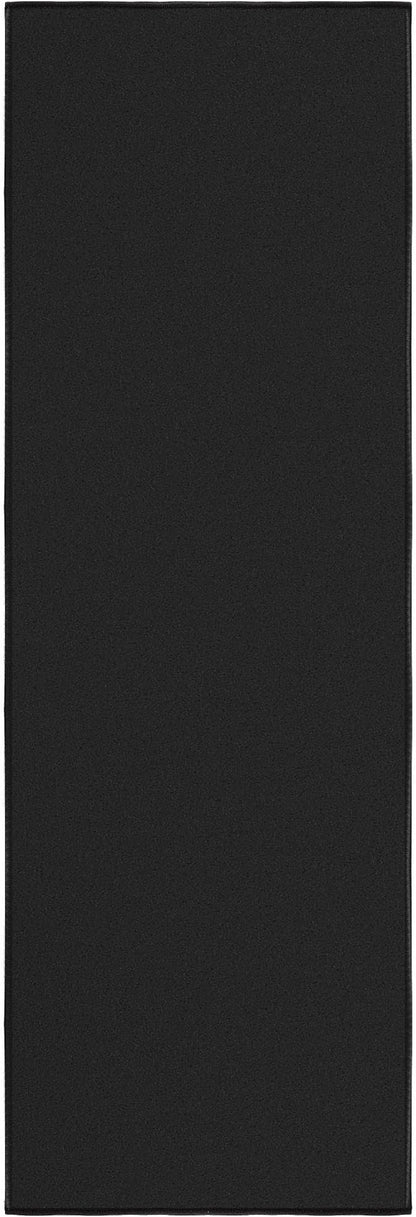 Ottomanson Hallway Runner Rug 20" x 59" Non Slip Solid Area Rugs Easy to Clean Laundry Rug Runner Durable & Pet Friendly Floor Carpet Runners for Hallways Entryway Living Room Kitchen, Black