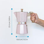 Load image into Gallery viewer, GROSCHE Milano Moka pot, Stovetop Espresso maker, Greca Coffee Maker, Stovetop coffee maker and espresso maker percolator (Pink, 9 cup)