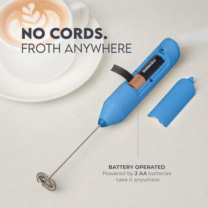 Zulay Kitchen Milk Frother Handheld Battery Operated – Electric Drink Mixer for Coffee, Lattes, Cappuccinos, Matcha & Hot Chocolate – Portable Foam Maker & Coffee Bar Accessory