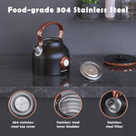 Load image into Gallery viewer, Retro Electric Kettle, 1.7L Stainless Steel Tea Kettle with Large Temperature Gauge, 1500W Fast Heating Hot Water Boiler with LED Indicator, Auto Shut-off &amp; Boil-Dry Protection-Reteo Black